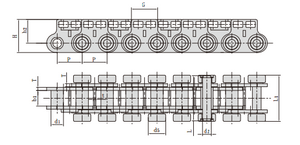 Conveyor chains for fibreboard equipment