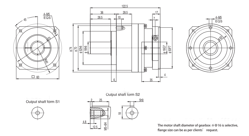 WEP70 Planetary Gearbox Single Stage图纸1-1