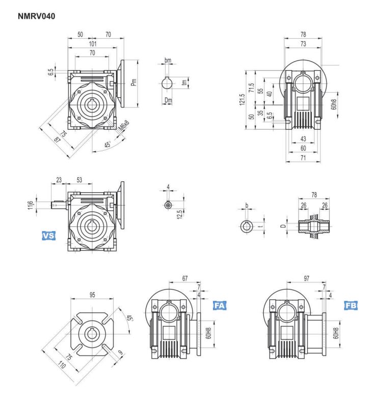 Dimensions of gear box图纸3-2
