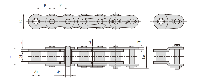 7 Stainless steel short pitch roller chains产品图纸