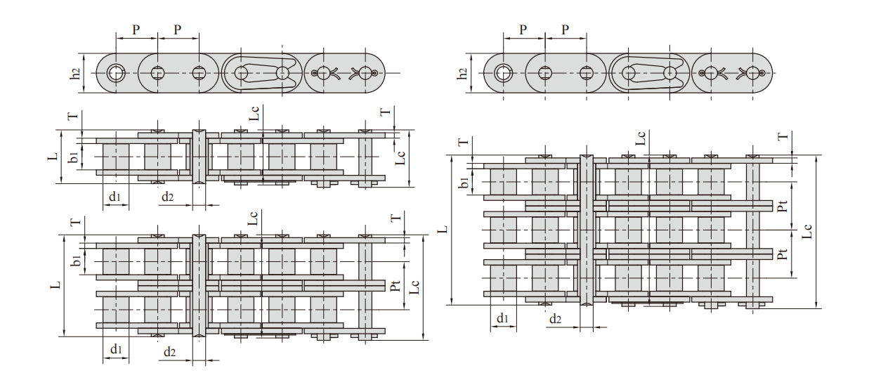 Stainless steel short pitch roller chain with straight side plate产品图纸1