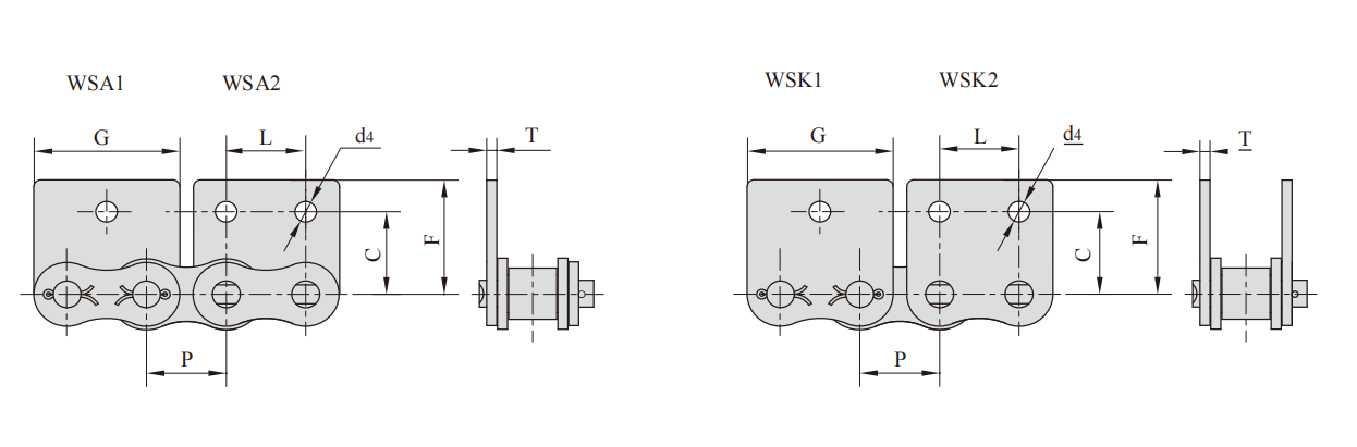 Stainless steel short pitch roller chain attachments产品图纸4