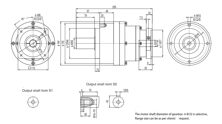 WEP155 Planetary Gearbox Double Stage图纸1-8