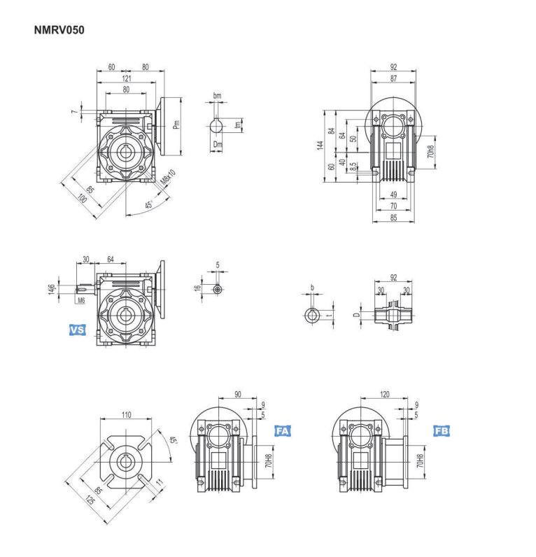 Dimensions of gear box图纸3-3