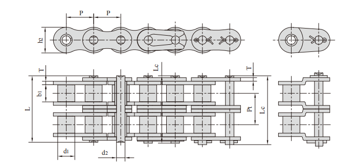 8 Stainless steel short pitch roller chains产品图纸