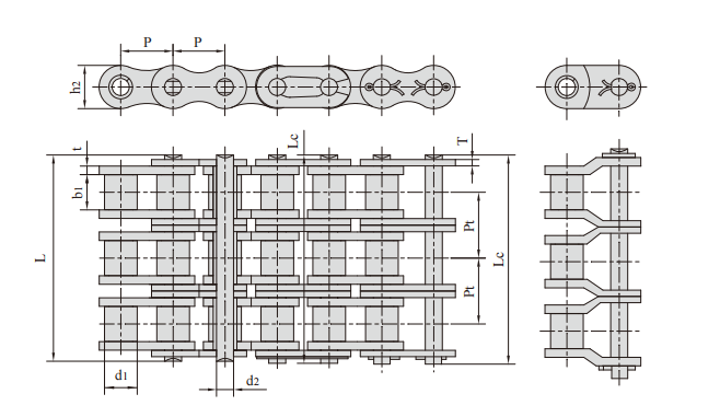 7 B series Triplex roller chains & bush chains产品图纸