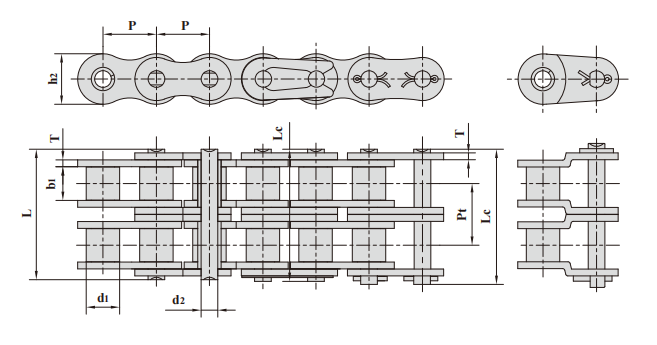 2 A series Duplex roller chains & bush chains产品图纸