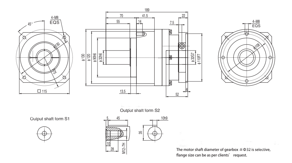 WEP120 Planetary Gearbox Single Stage图纸1-5