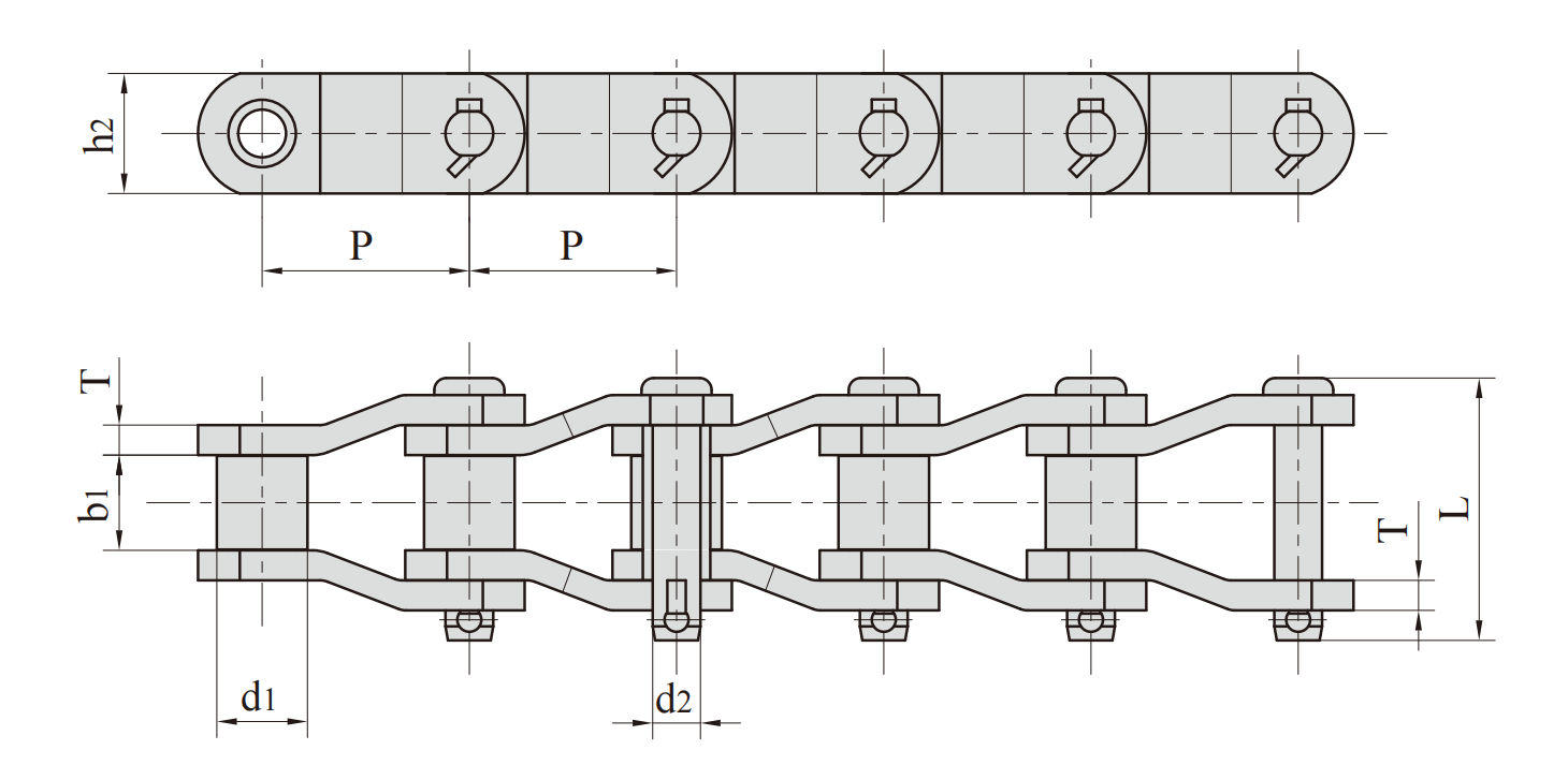 4 Heavy duty cranked-link transmission chains产品图纸