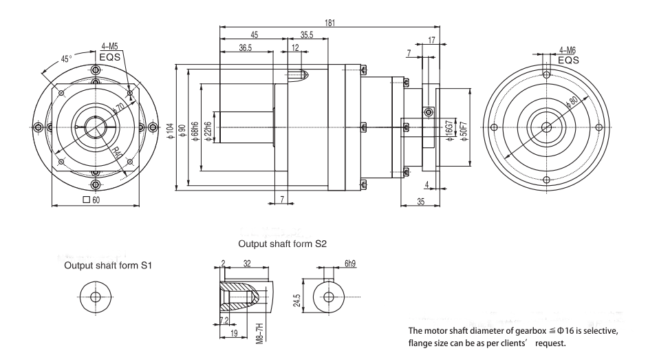 WEP90 Planetary Gearbox Double Stage 图纸1-4