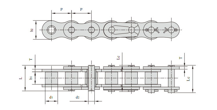 8 Heavy duty series Simplex roller chains & bush chains产品图纸