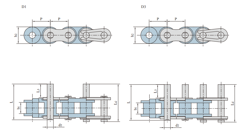 5 Engineering plastic inner link light-duty conveyor chains产品图纸