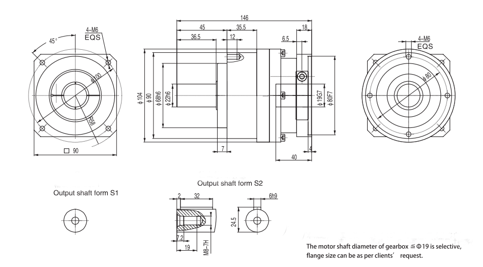 WEP90 Planetary Gearbox Single Stage图纸1-3