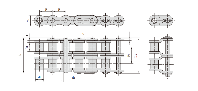 6 B series Duplex roller chains & bush chains产品图纸