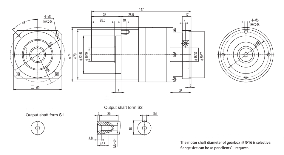 WEP70 Planetary Gearbox Double Stage图纸1-2